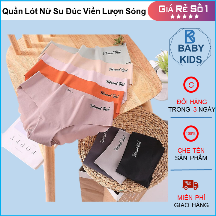 Set 05 quần lót nữ su đúc viền lượn sóng siêu mềm mát không đường may