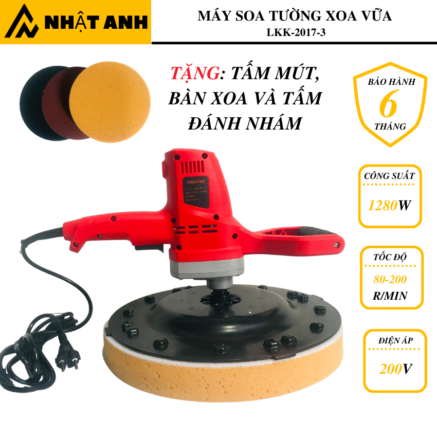 Máy xoa vữa trát tường đánh bóng đa năng cao cấp công xuất lớn 1280w - khấy sơn máy trà nhám - máy đánh bóng đa năng 380mm bảo hành 6 tháng.