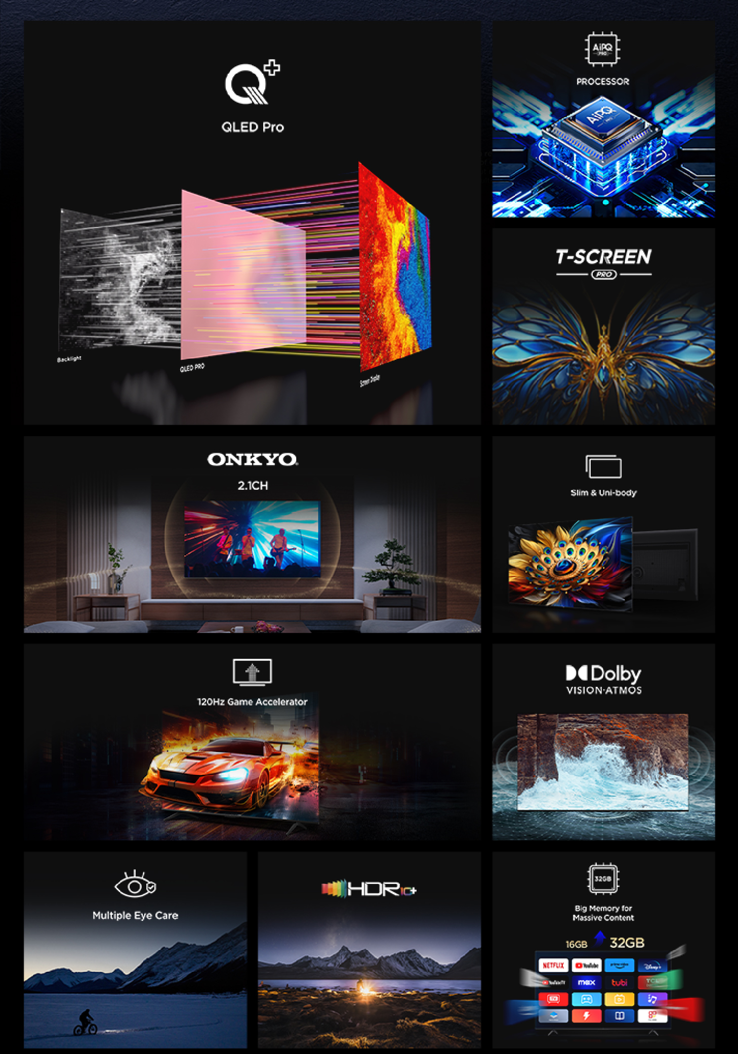 2024 TCL C655 4K QLED | 43 50 55 65 75 85 98 | AI Smart Google TV | Eye care | AIPQ PRO · v3
