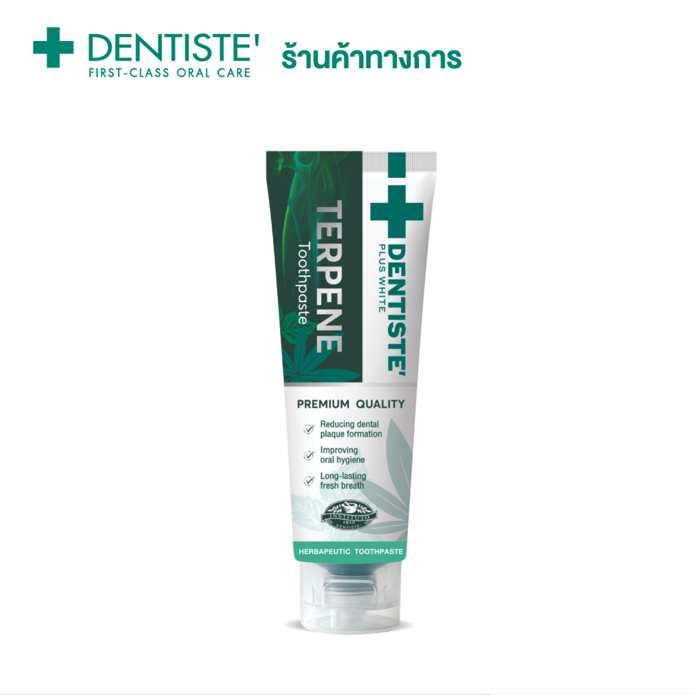 (แพ็ค 6) Dentiste' Terpene Toothpaste 50 g. ยาสีฟัน เทอร์พีน เปิดโลกใหม่ของการแปรงฟัน ช่วยลดคราบพลัค ลมหายใจสดชื่นยาวนาน ผ่อนคลายจากเทอร์พีน ราคา 1,480 บาท*ส่งฟรี