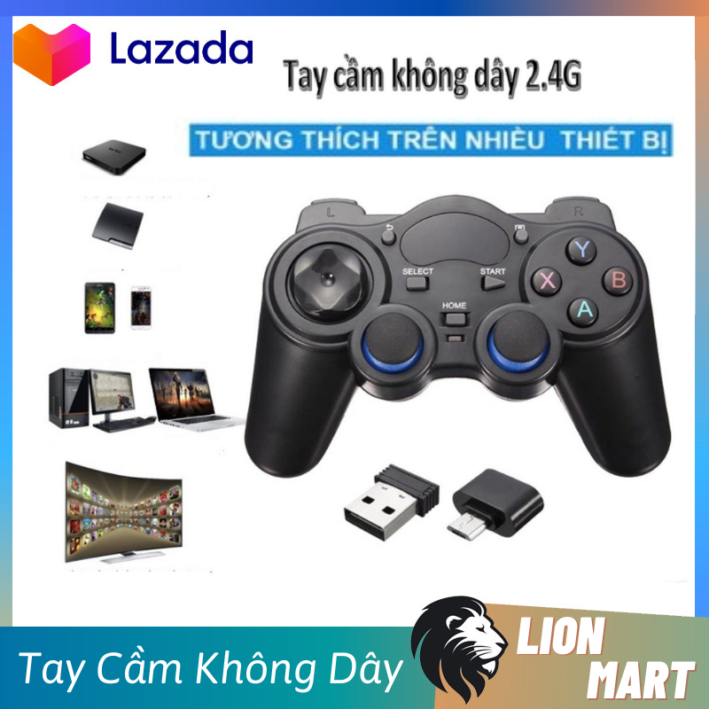 Tay cầm chơi game pc laptop, ps3, điện thoại, tv android box - tay cầm không dây 850 usb wifi 2.4g - full skill fo4, pes