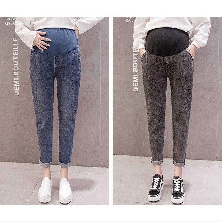 Quần bầu dài baggy chất Jean | Quần bò bầu dáng rộng - Size M/L/XL