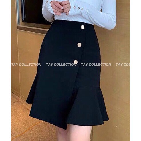 Chân váy suông phối đuôi cá 2 lớp cao cấp Tây Collection