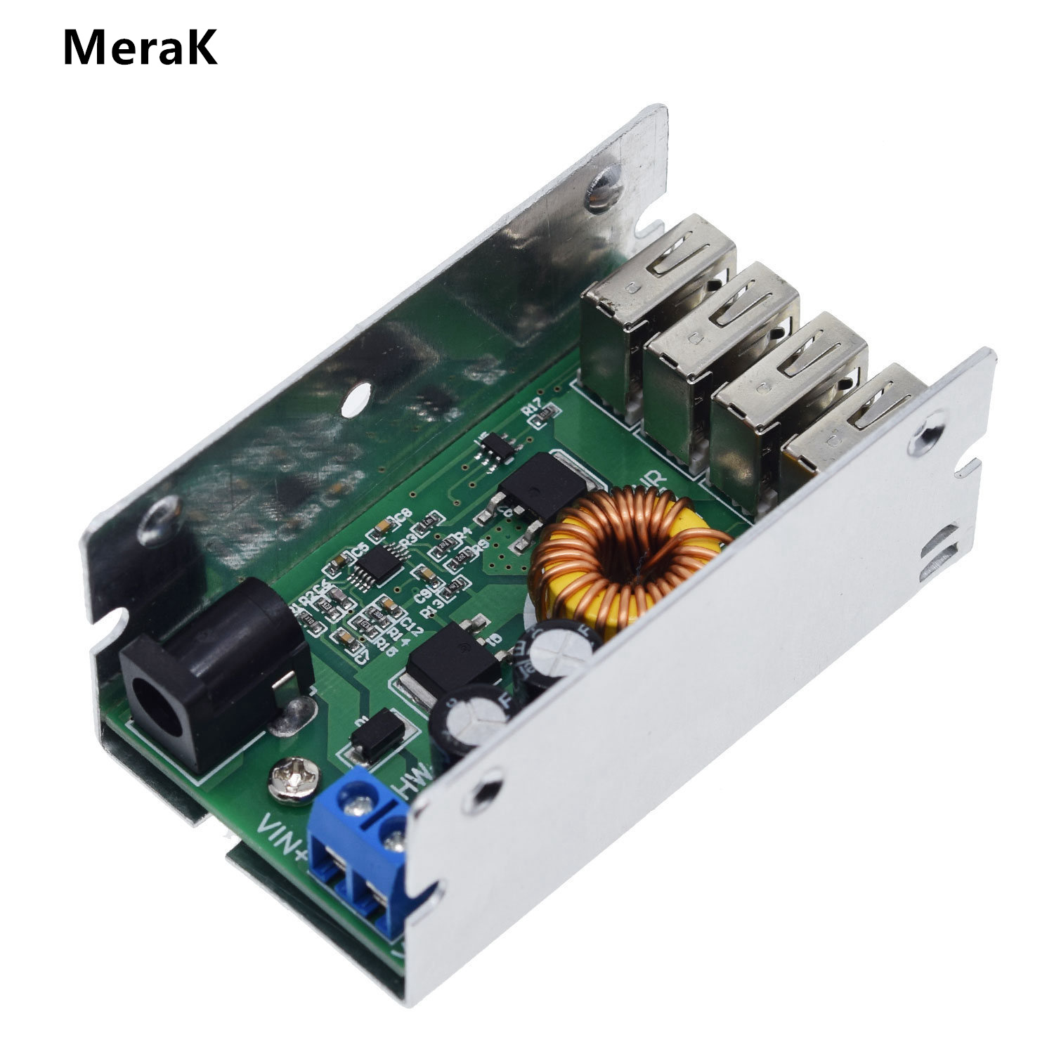 Bảng mạch bước xuống dc-dc 9v 12v 24v 36v sang 5v bộ chuyển đổi buck đầu ra usb 5a 4 mô-đun nguồn điện với vỏ nhôm cho điện thoại