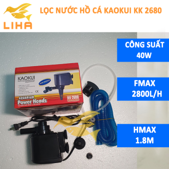 Máy Bơm Lọc Kaokui KK-2680 (40W-2800L/H-1.8M) - Bơm Nước 3 Trong 1 (Hút, Đẩy, Thổi Oxy) Cho Hồ Cá Cảnh