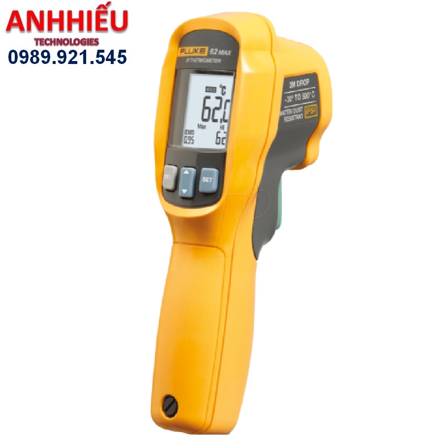 Thiết bị đo nhiệt độ bằng tia hồng ngoại 500 độ c fluke 62 max