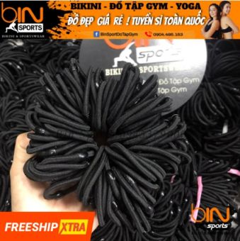 Set 100 Dây Buộc Tóc Đen Trơn Siêu Dai Sợi To Bin Sports CT001