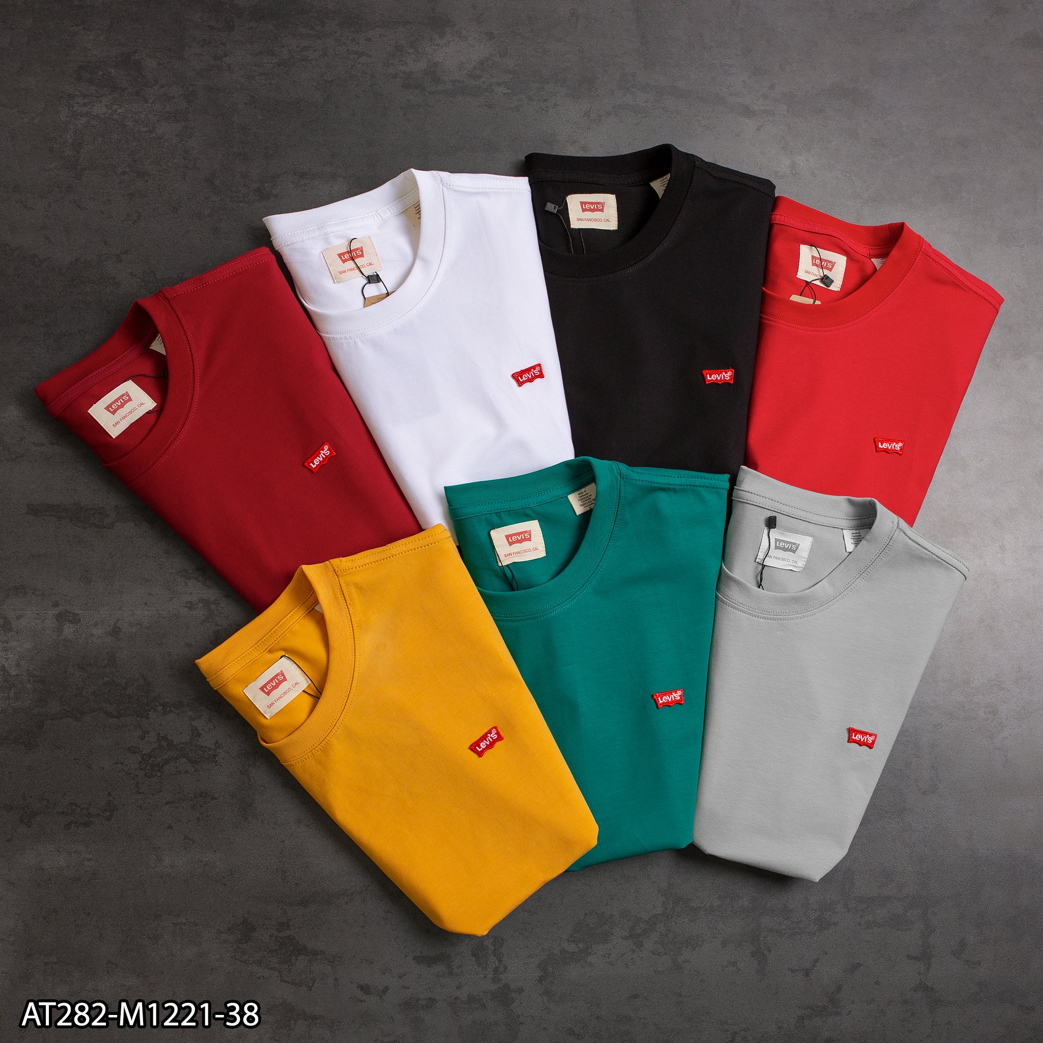 Áo thun levis 100% cotton at282 - áo thun nam thêu logo trước