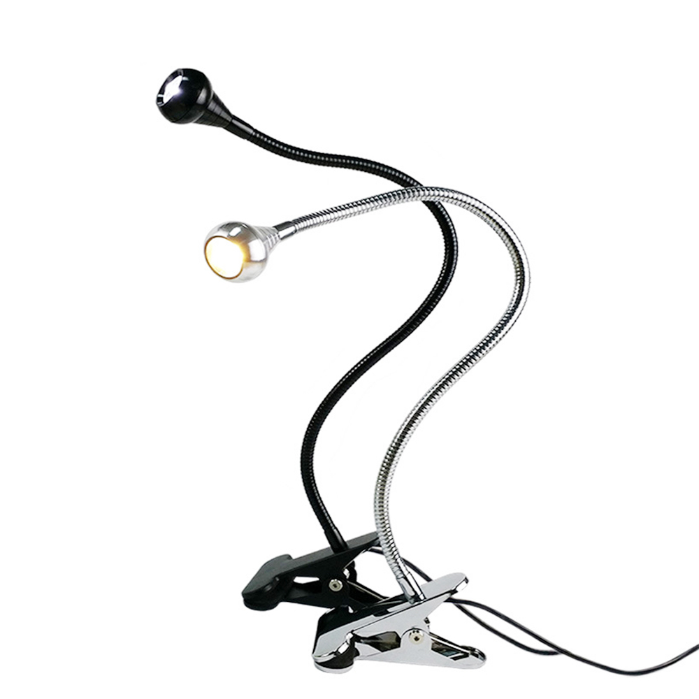 Đèn đọc sách đầu giường Led 3W, Loại kẹp đa năng, Ánh sáng chiếu rọi, tích hợp đèn ngủ - T001