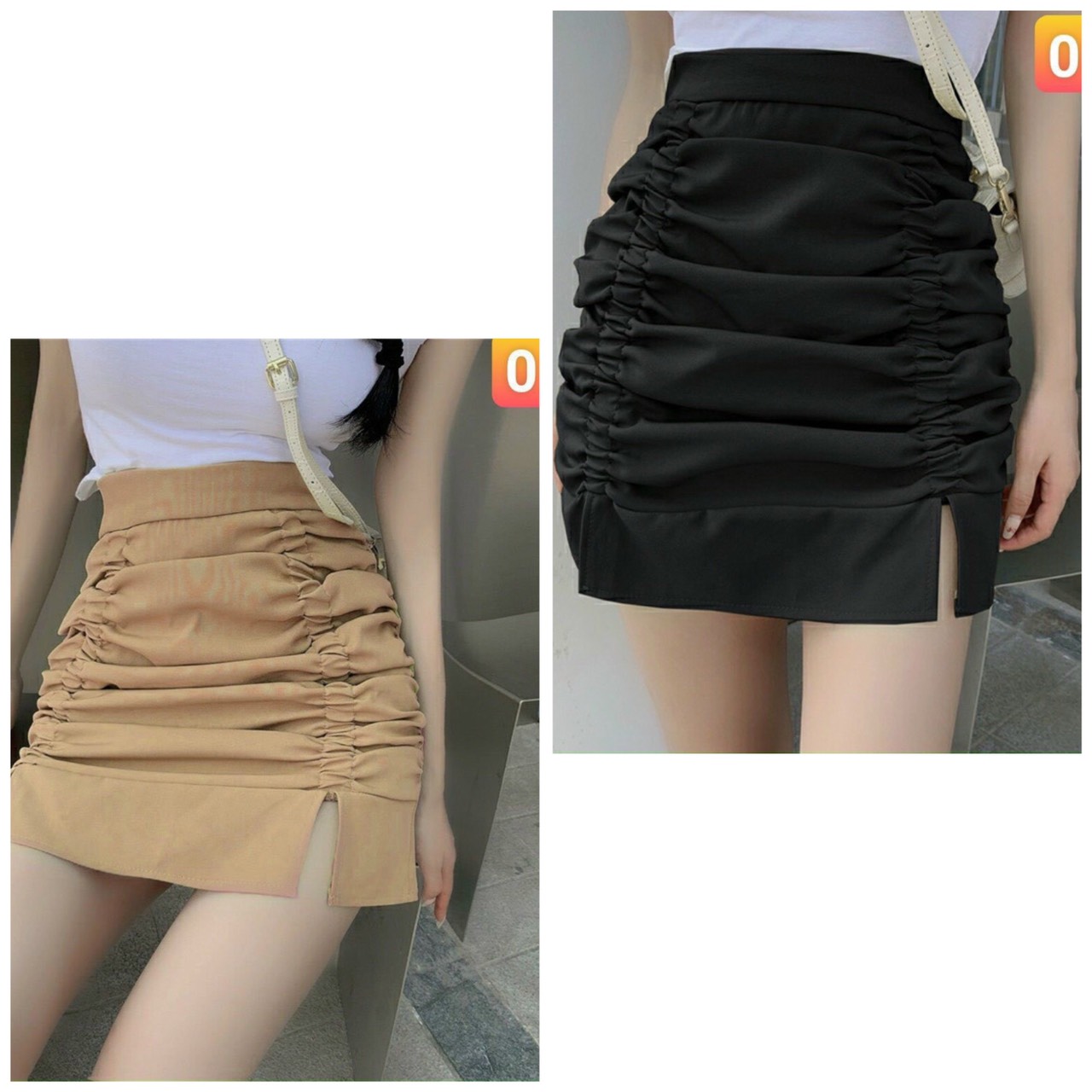 Chân váy ngắn vintage ôm body , vải voan 2 lớp nhúng 2 bên, lớp quần trong
