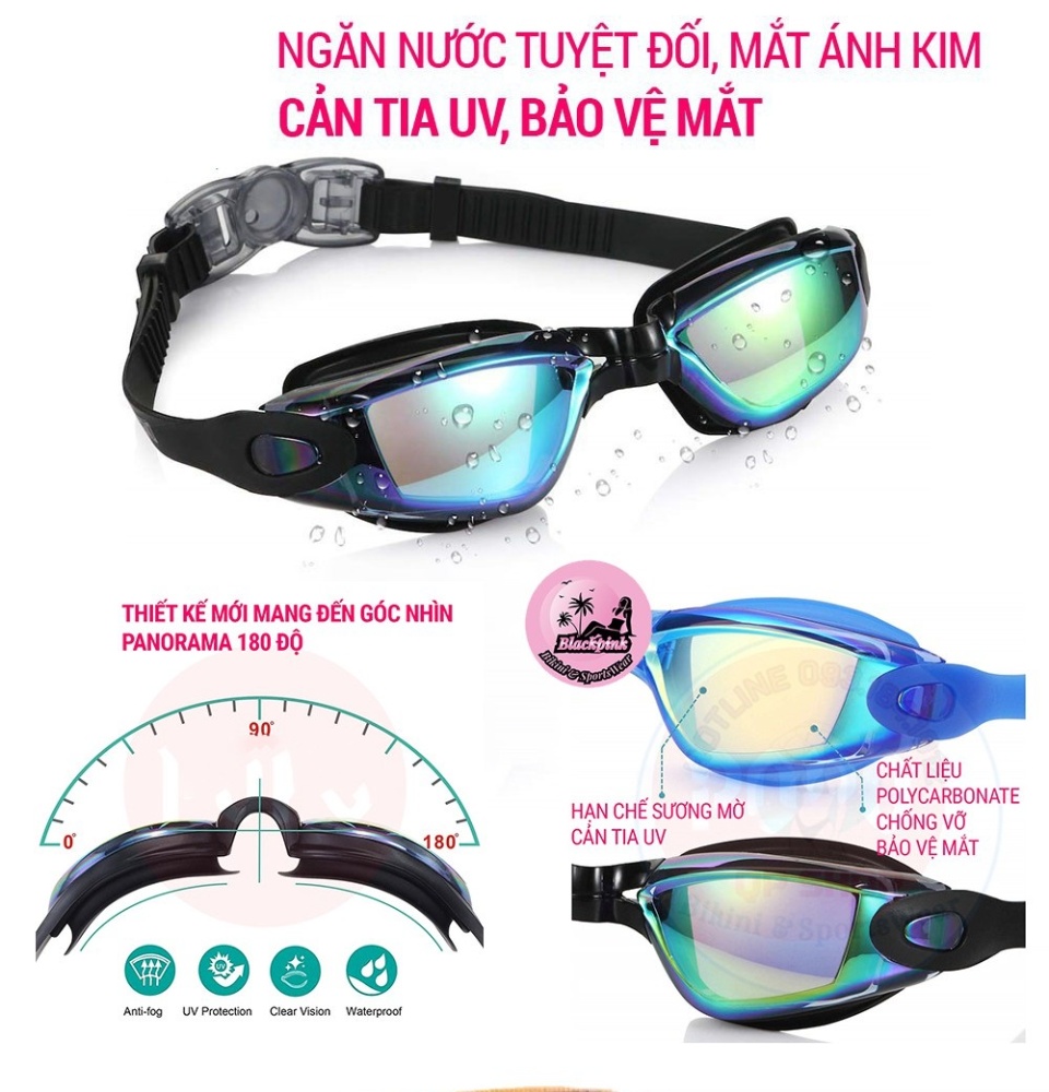 [HCM]Kính Bơi Kính Bơi Người Lớn Trẻ Em kính bơi wenfei trùm kín mắt chống nước Tráng Bạc phản quang Công nghệ Super Anti-Fog ngăn chặn tình trạng hấp hơi gây mờ kính- Chống Tia UV