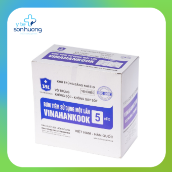 Bơm tiêm Vinahankook 5ml/cc  (cỡ kim 25G x 1" )