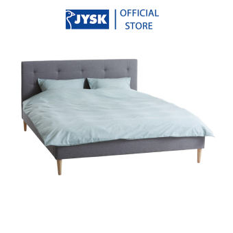 Giường | JYSK Millinge | gỗ công nghiệp/vải polyester | xám nhạt | nhiều kích thước