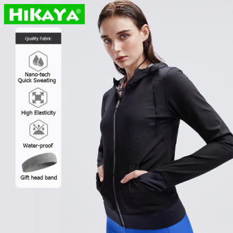 HIKAYA Women's Sauna Suit Áo khoác phòng tắm hơi Thể dục giảm cân Áo khoác thể thao nữ thể thao mồ hôi nhanh Hoodie