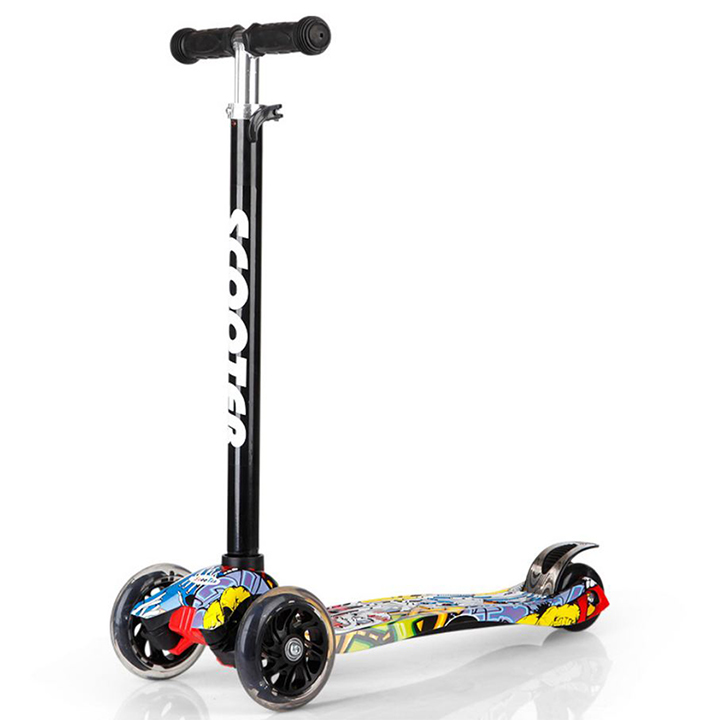 Xe trượt scooter graffiti cao cấp 3 bánh pu có đèn led – sản phẩm chính hãng