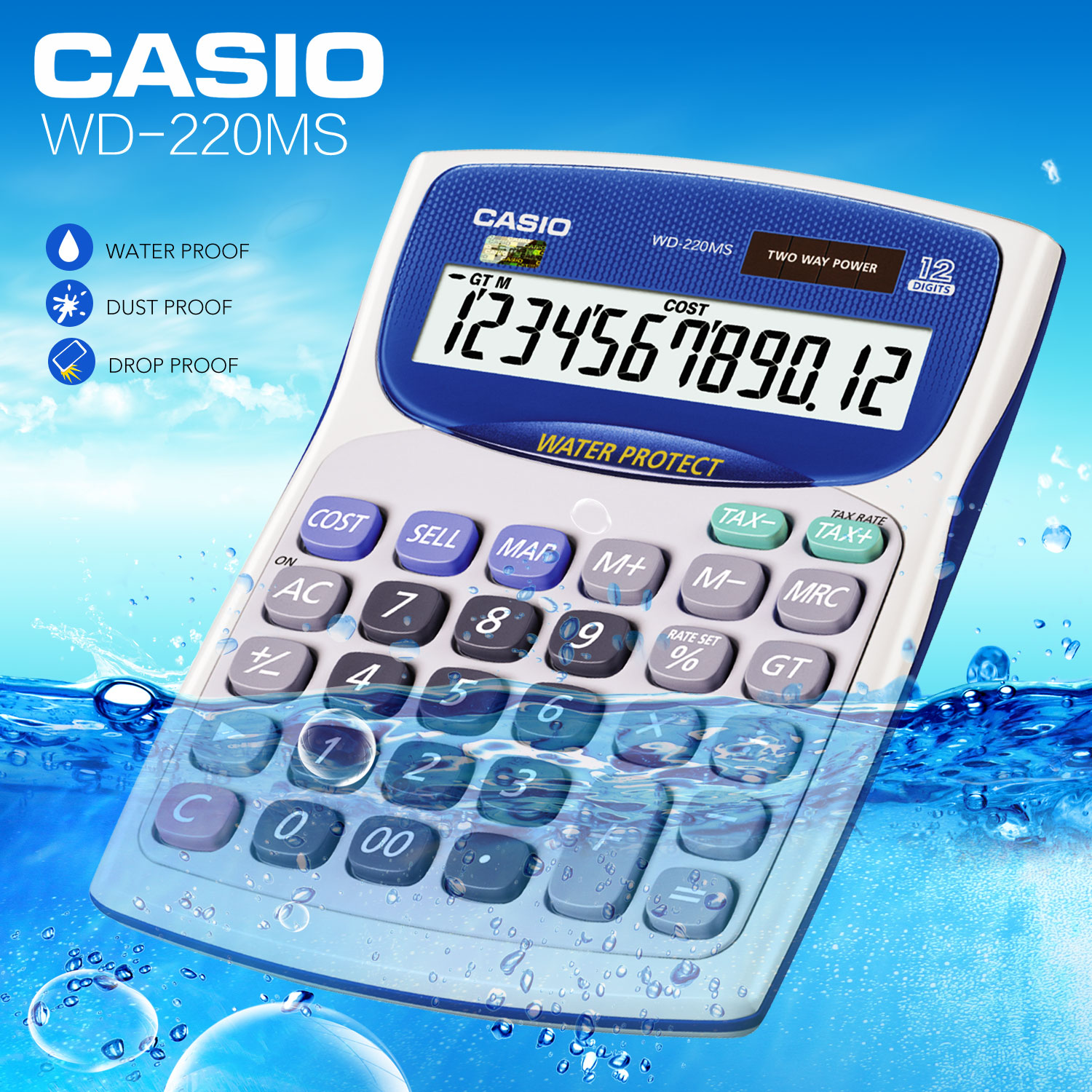 (1 Cái) Máy Tính Casio Cao Cấp WD-220MS