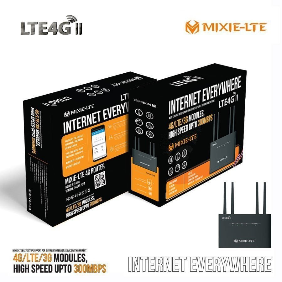 Bộ phát 3g/4g wifi mixie-lte 4g - thương hiệu thái lan, 4 cổng lan và 4 antena wifi