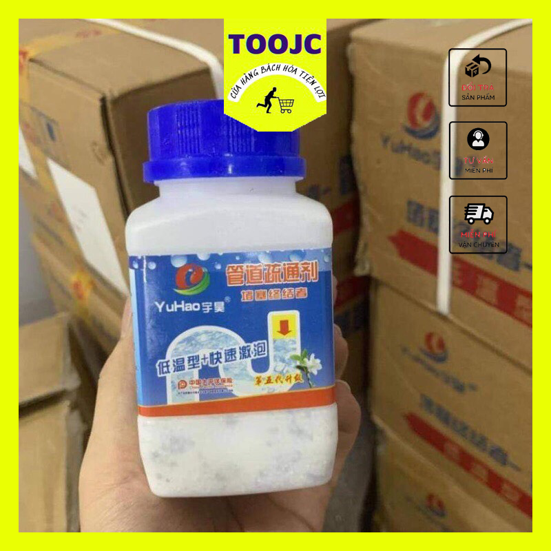 Bột thông cống tự tiêu lọ vuông - bột thông cống - bột thông tắc cống