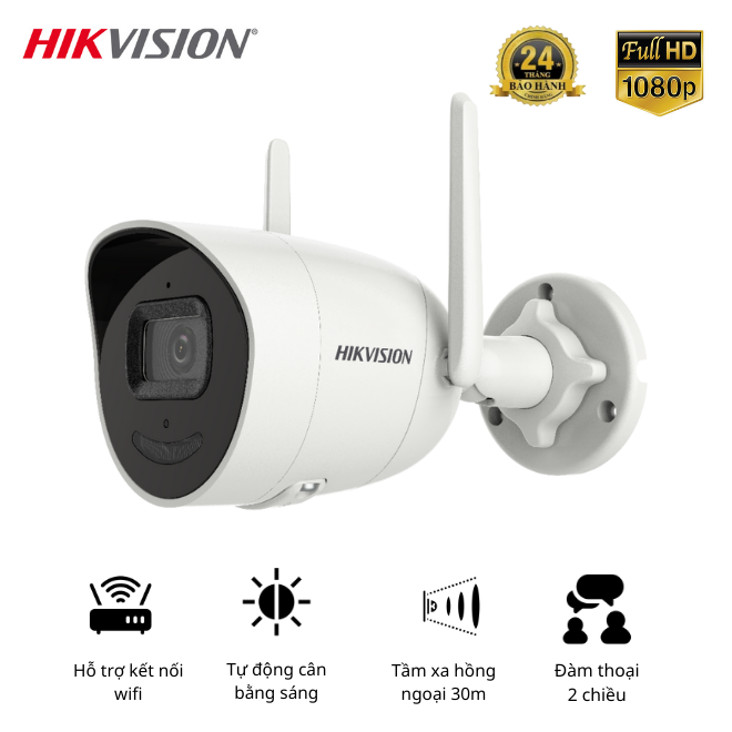 [Chính hãng]Camera Wifi IP Hikvision DS-2CV2021G2-IDW, H.265+, đàm thoại 2 chiều,DWDR;3D DNR, chuẩn