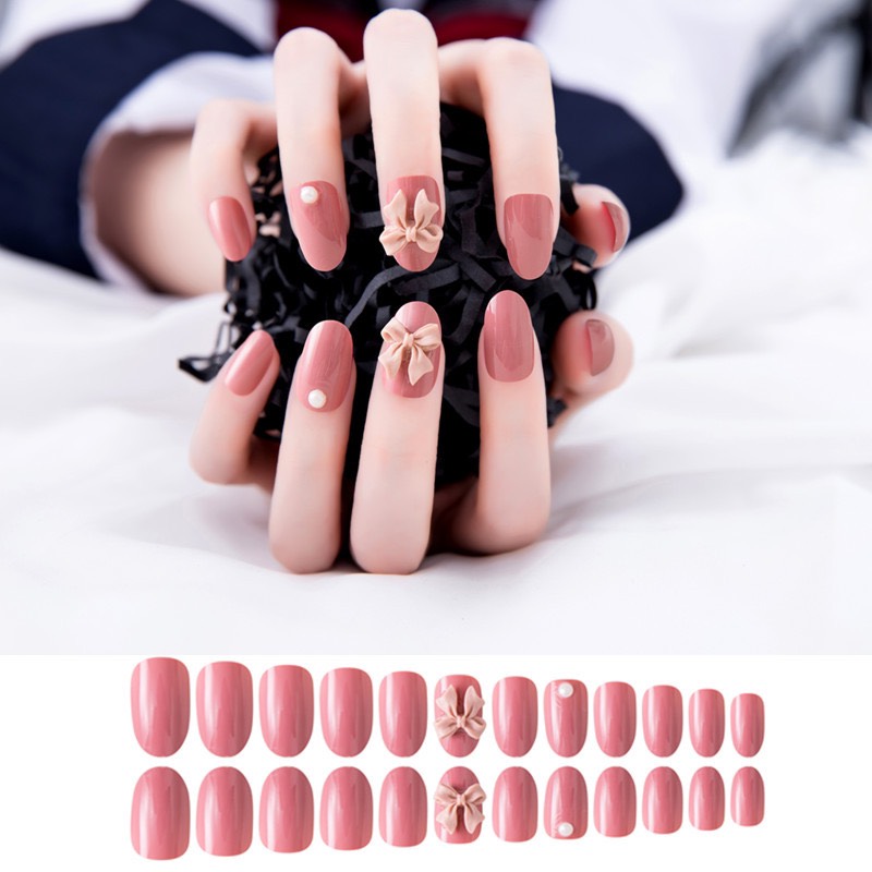 Hộp 24 Móng tay giả , móng giả A151, móng nhọn (Tặng keo dán móng tay )