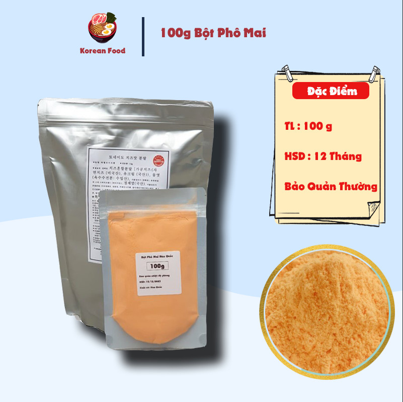 Bột phô mai Hàn Quốc gói 1kg - Rắc lên khoai tây chiên, gà chiên, phô mai que, nui xào bò, pizza, mì ý, topokki