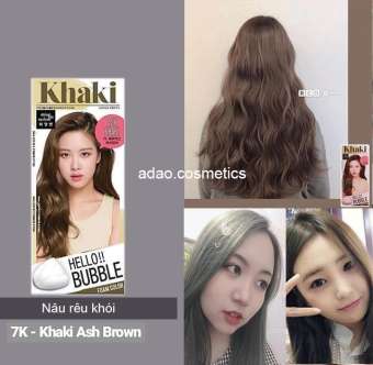 Nhuộm tóc BlackPink màu Khaki (nâu khói) / Thuốc Nhuộm Tóc Tại Nhà Dạng Bọt Mise en 7K