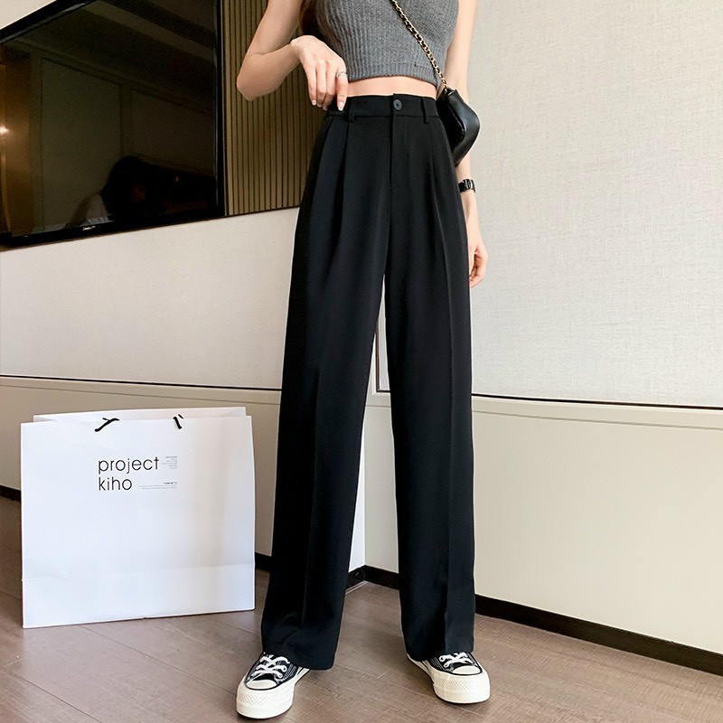 Quần ống rộng nữ suông culottes 1 khuy vải mềm, quần tây công sở ống rộng dáng dài suông-ĐT_QOS02