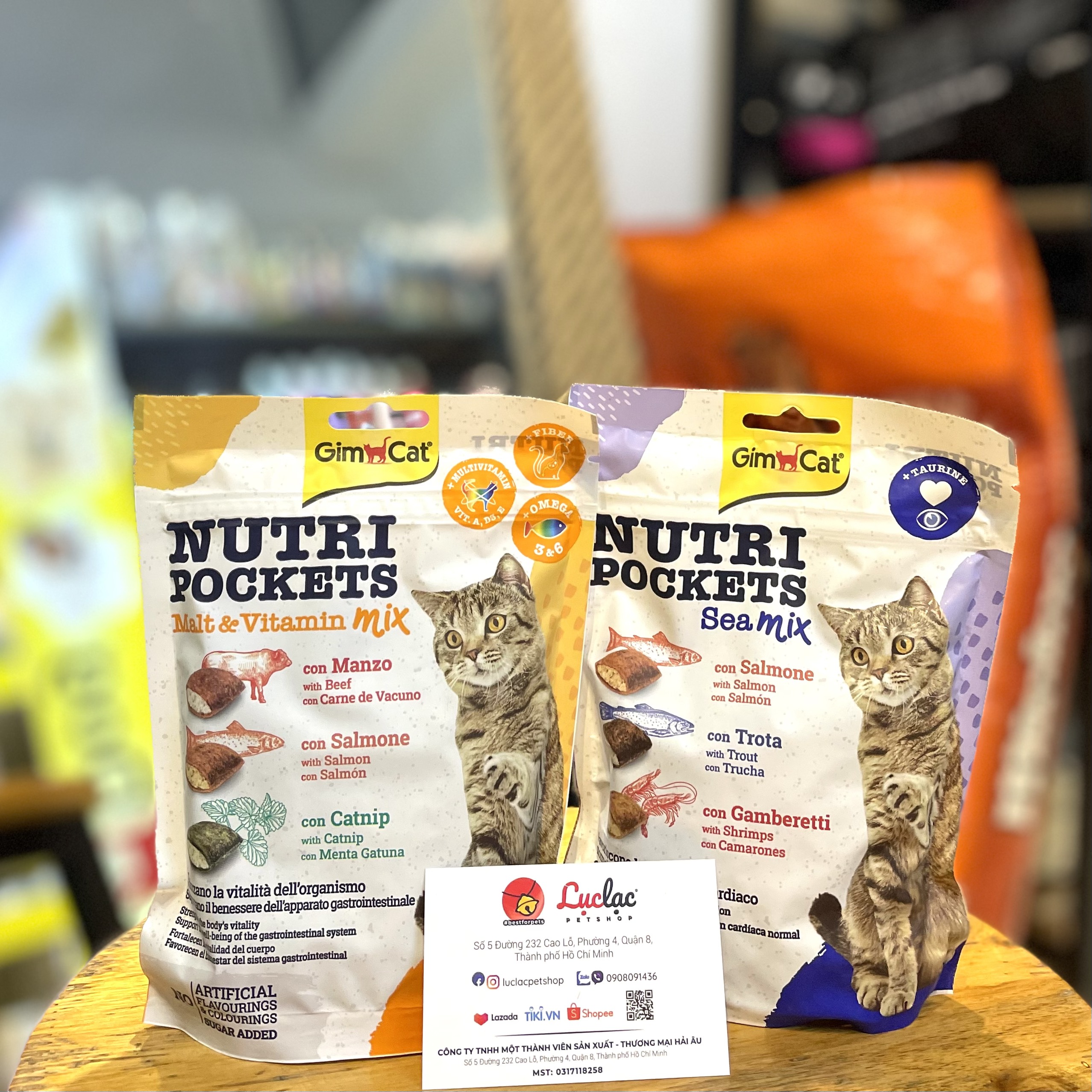 [Hoàn tiền 10%] Snack bánh thưởng Gimcat Nutri Pockets có nhân nhiều vị cho Mèo nhập khẩu Đức - Gói 150g