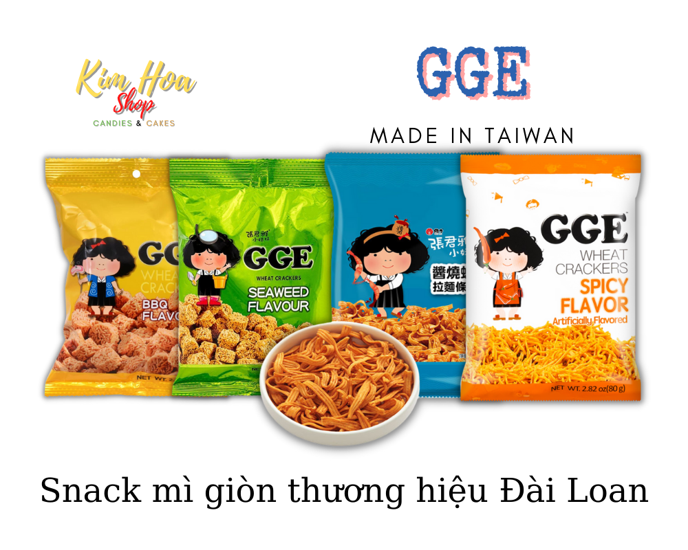 Snack mì giòn thương hiệu GGE Đài Loan với nhiều hương vị độc đáo được nhập khẩu chính ngạch từ Đài Loan - MADE IN TAIWAN