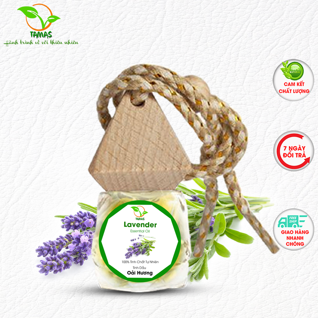 Chai khuếch tán tinh dầu hoa Oải Hương Lavender - Khử mùi, chống say xe hiệu quả, Tinh dầu treo xe cao cấp, tinh dầu treo xe ô tô, tinh dầu treo xe hơi, tinh dầu treo tủ quần áo, tinh dầu thơm phòng - TAMAS