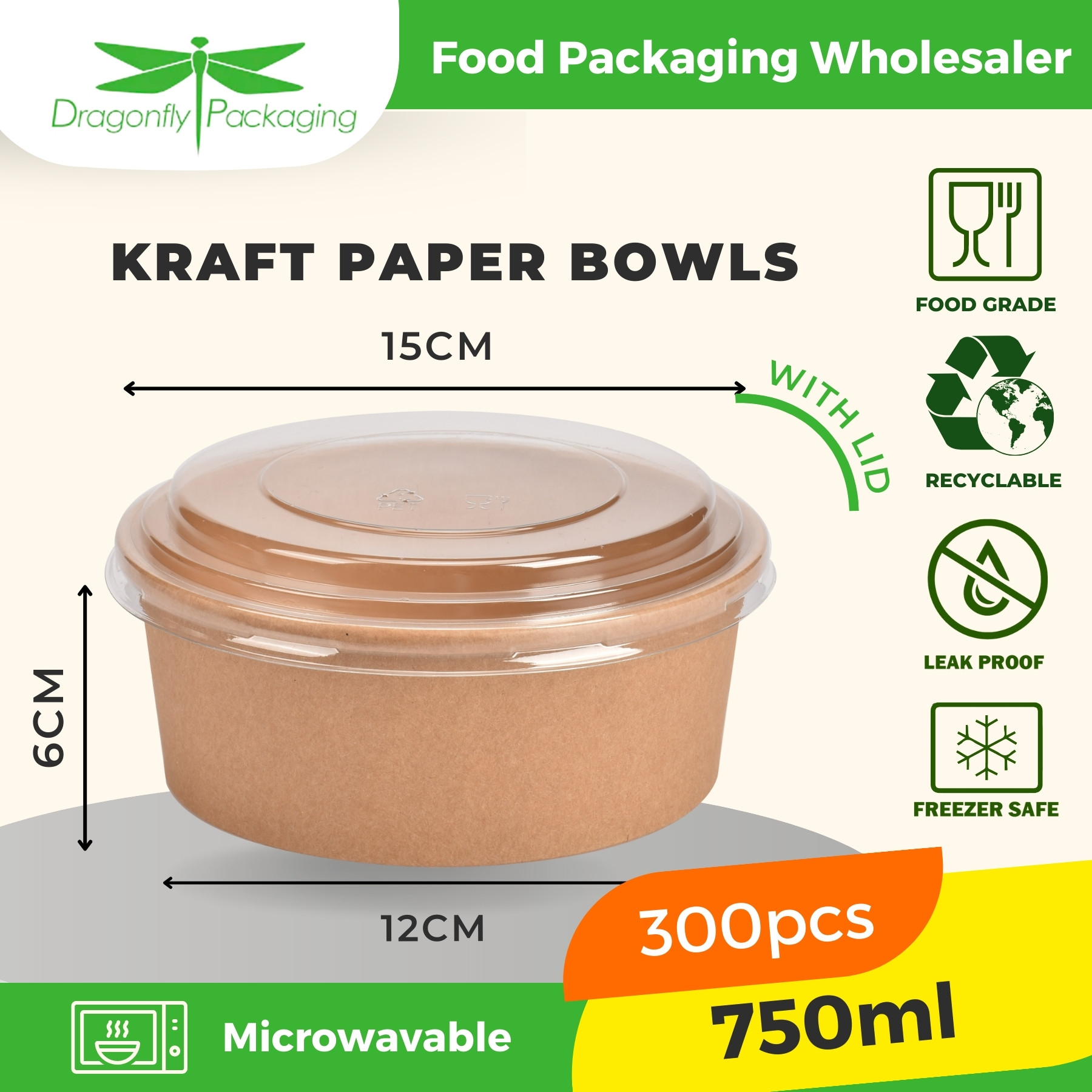 1000ml Clear Rectangle Microwavable Container with Lid 300pcs per Cart –  Dragonfly Packaging