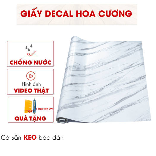 Giấy dán tường bếp decal giả đá hoa cương 3D chịu nhiệt chống nước chống dầu mỡ dễ dàng lau chùi