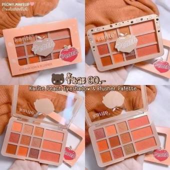 Bảng phấn mắt 12 ô hương đào có 3 ô má hồng katite thái lan