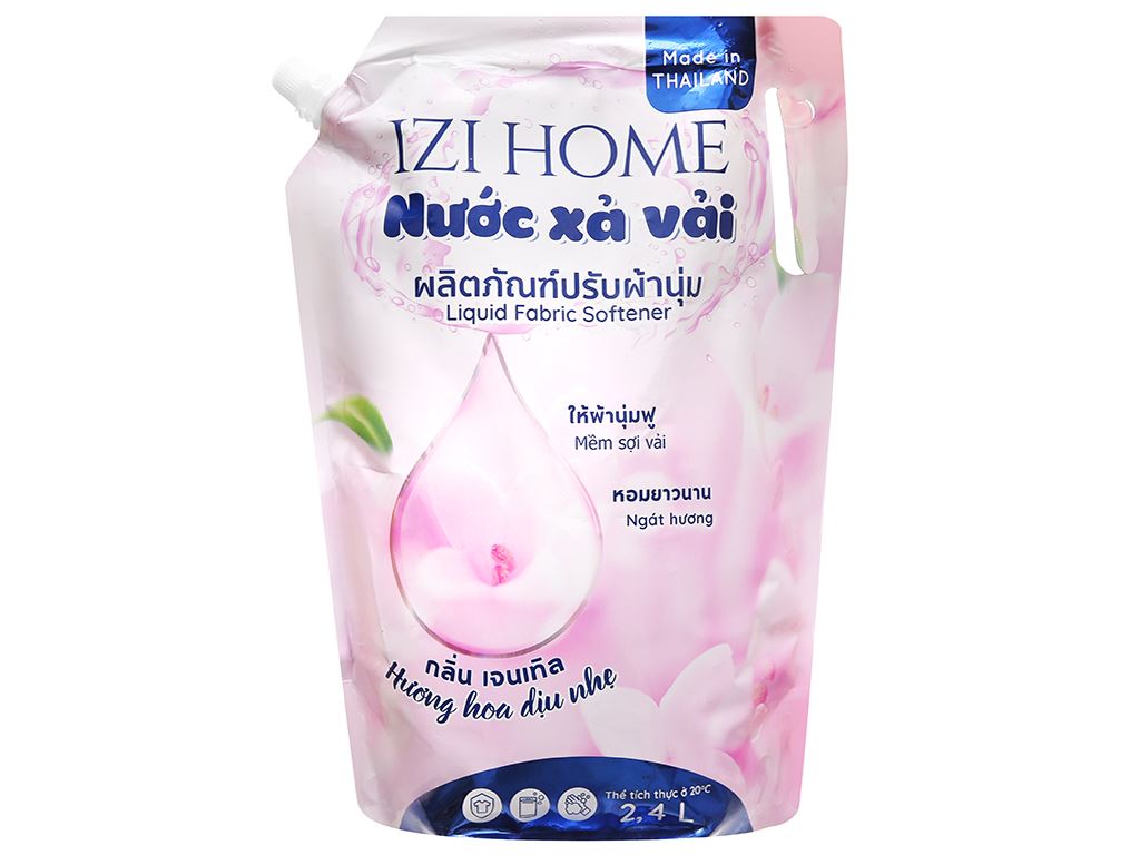 Nước xả vải IZI HOME hương hoa dịu nhẹ túi 2.4 lít