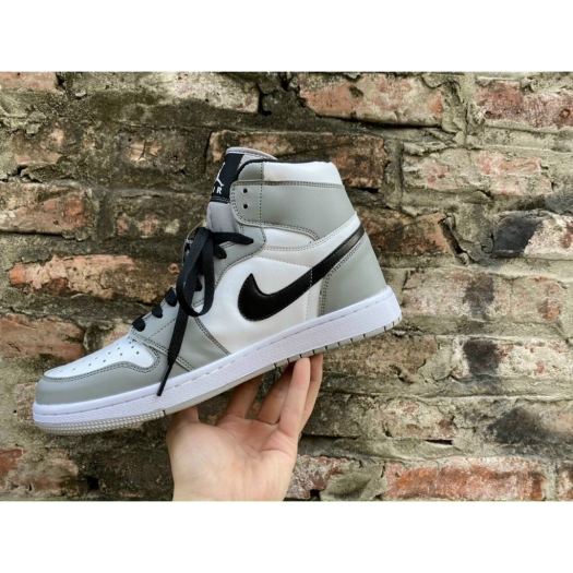 Giày thể thao JD1 Retro High Light Smoke Grey cao cổ xám logo đen Giầy jordan xám cổ cao