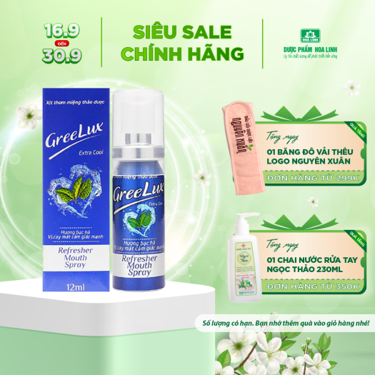 Xịt thơm miệng thảo dược Greelux Extra Cool 12ml