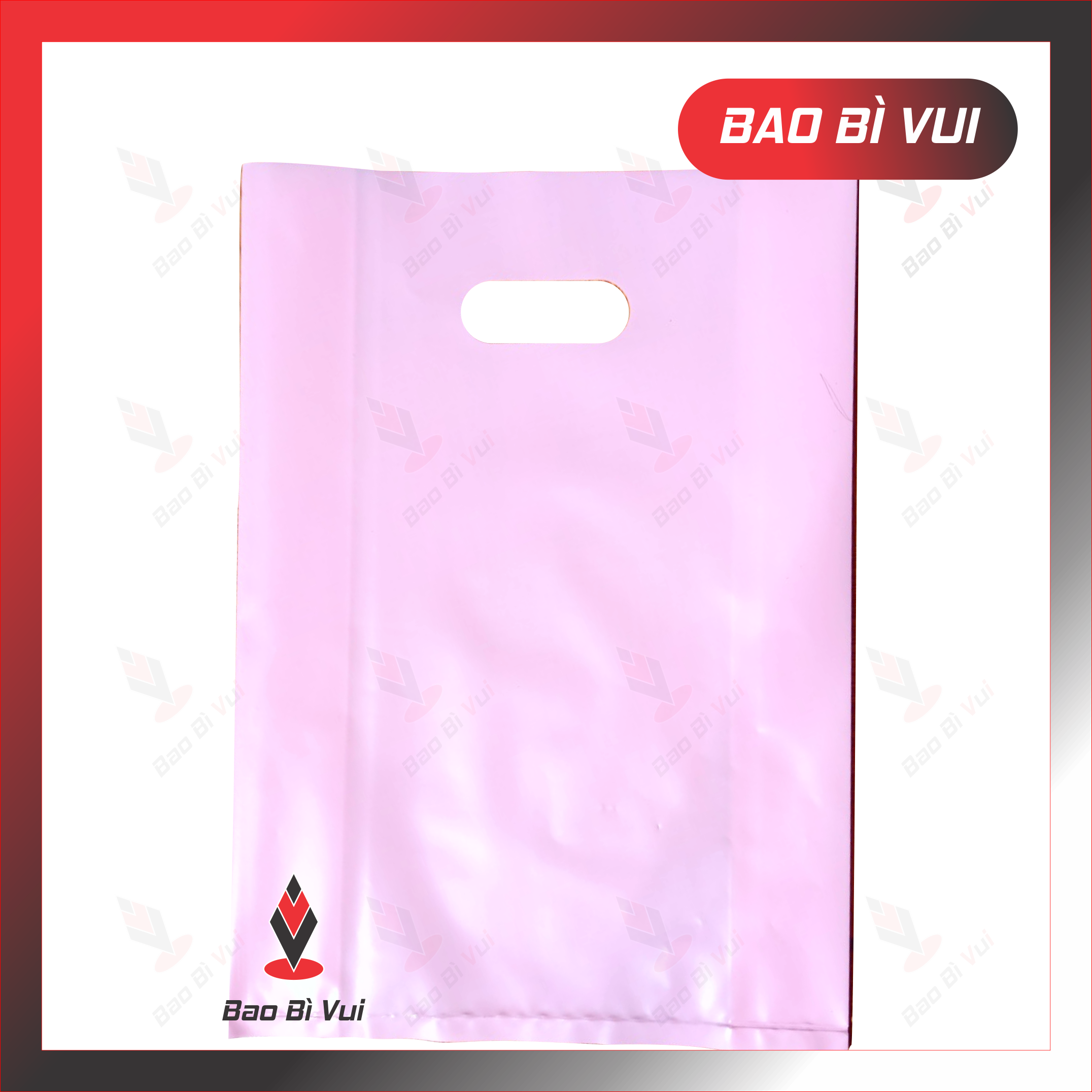 Túi hột xoài hồng phấn, hồng pastel bóng dẻo PE