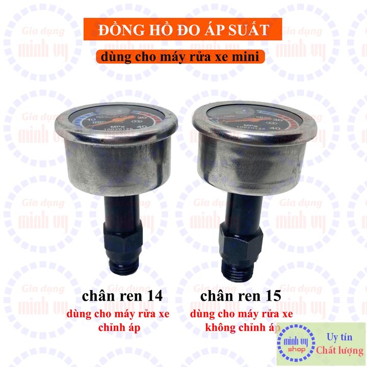 Đồng hồ đo áp suất dùng cho máy rửa xe mini gia đình - máy bơm cao áp
