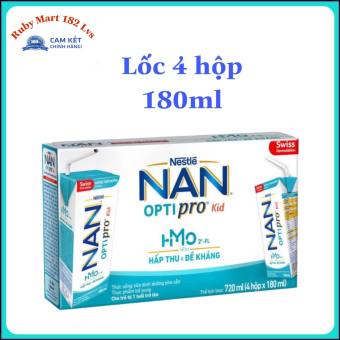 Lốc 4 hộp sữa Nan pha sẵn Optipro Kid 180ml