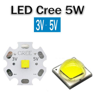 Bóng đèn Led Cree, Chip Led 5W, Điện áp 3V-5V Đã hàn sẵn đế tản nhiệt 20mm, Thay thế đèn Led rọi, Đèn pin, Đèn đọc sách, Đèn học và làm việc