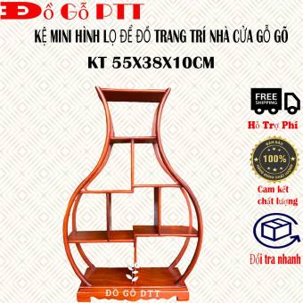 Kệ trang trí kệ để đồ kệ hình lọ hoa mini gỗ gõ đỏ
