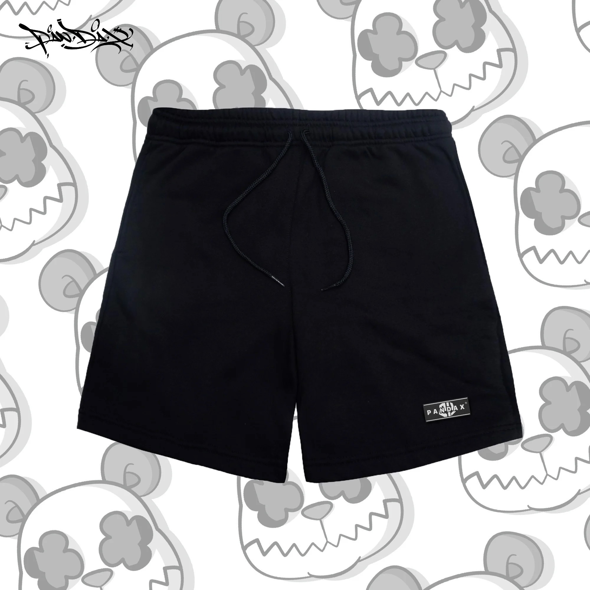Quần nỉ thun short basic pandax v2 unisex nam nữ màu đen