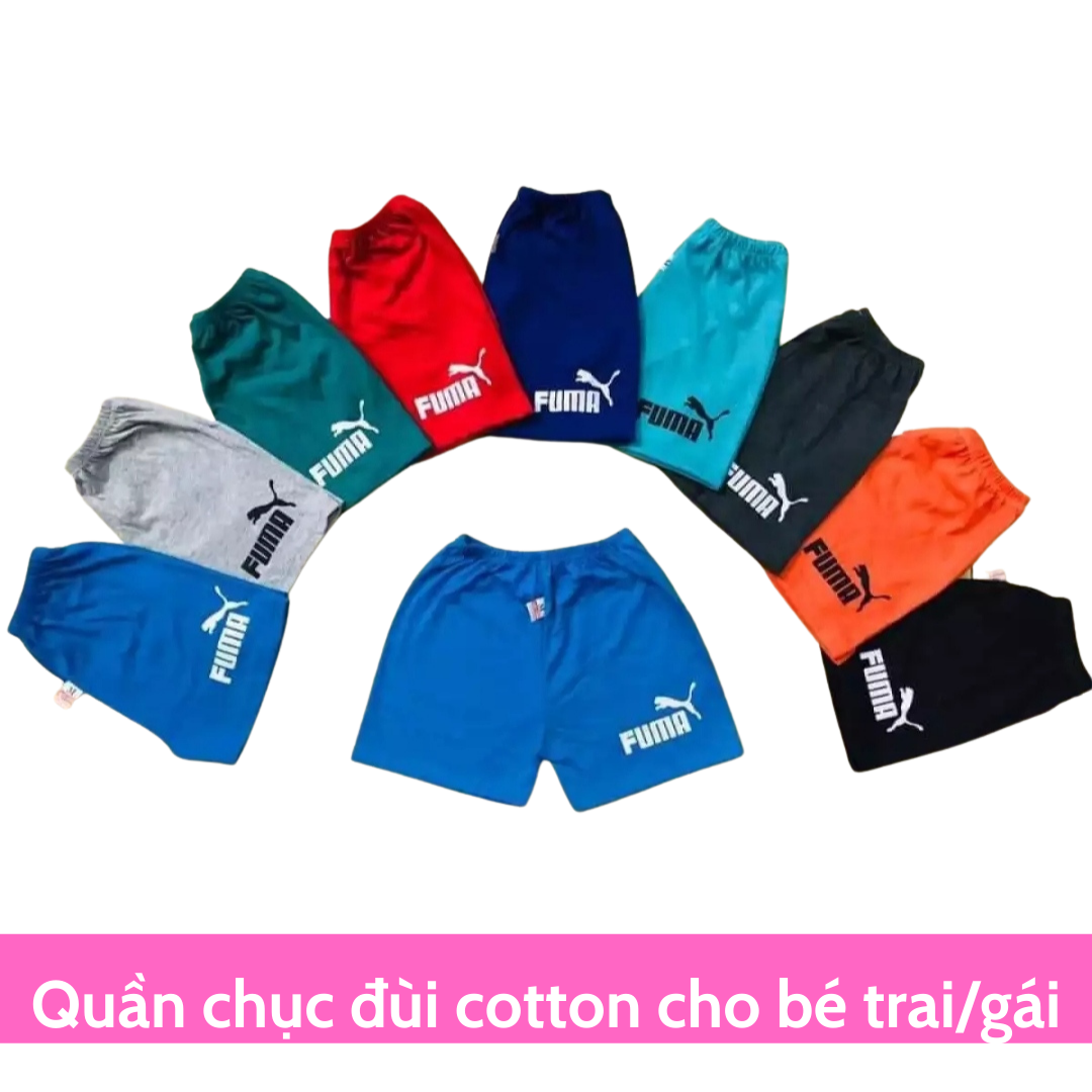 sét 10 chiếc quần chục đùi khỏe khoắn chất cotton cho bé trai/gái 8-20kg