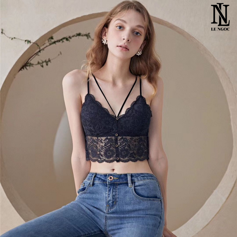 Áo bra ren cao cấp, Áo ngực ren 2 dây 3 cúc NL102
