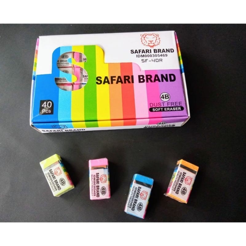 [1pack] Penghapus Pensil 4B Safari & Gozstar Brand (40biji)