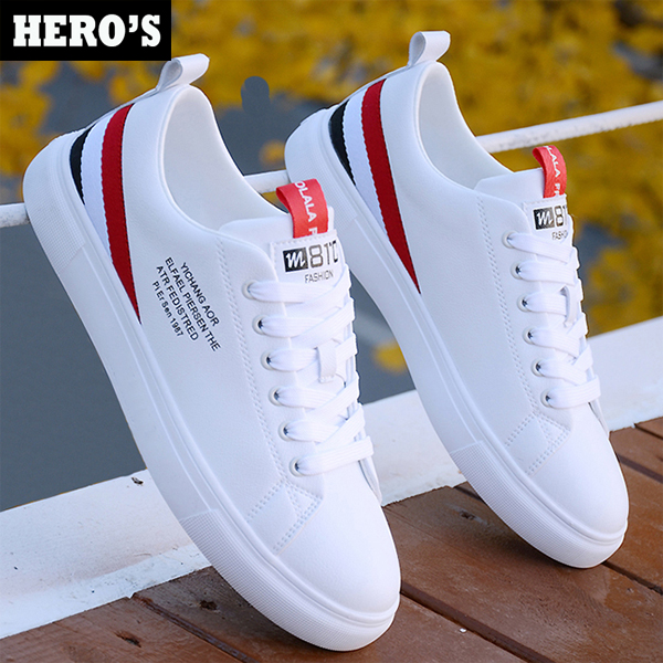 Giày nam thể thao sneaker HERO'S trắng đẹp bata cổ cao cho học sinh đi học đi làm cao cấp Mã G3M-1