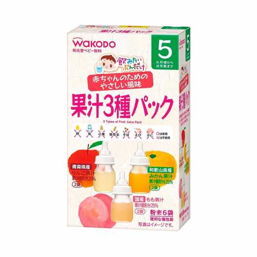 Trà Hoa quả Wakodo 3 Vị Hoa Quả Cho Bé 5m+