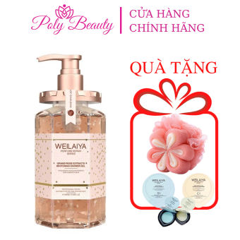 Sữa tắm Weilaiya chính hãng, sữa tắm tủy mật hoa hồng trắng da thơm lâu hương nước hoa 450ml