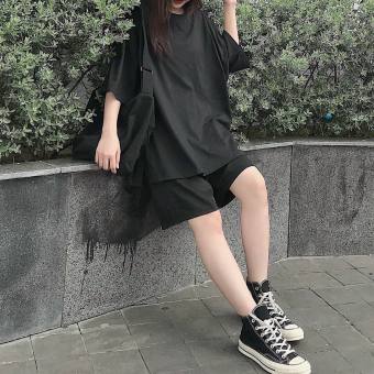 Set Đồ Bộ NỮ Áo Thun Kèm Quần Thun Short - Chất Liệu Thun Co Giản - Thiết Kế Họa Tiết Phông Trơn Đơn Giản