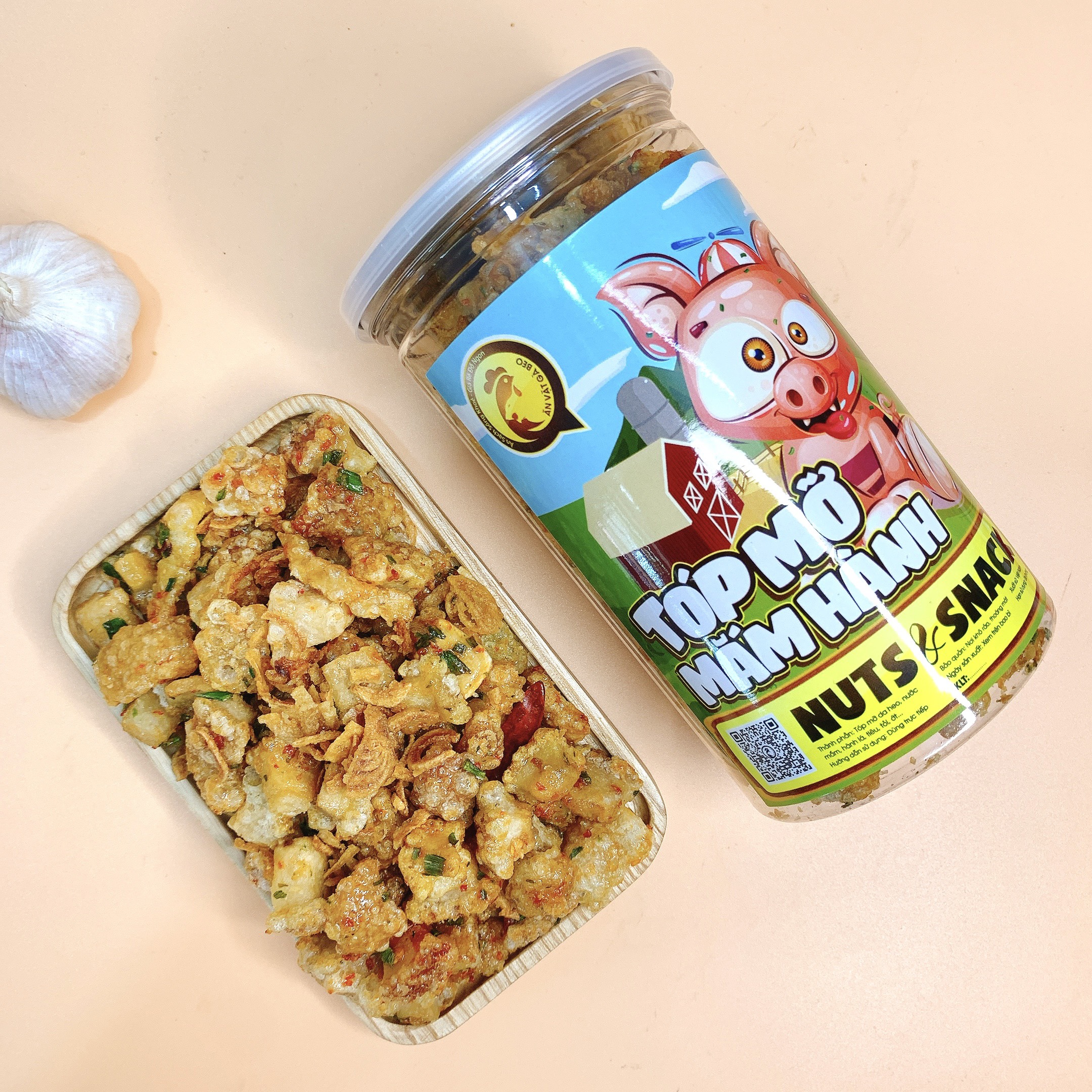 Tóp mỡ mắm hành hủ 250g - ăn vặt gàbeo